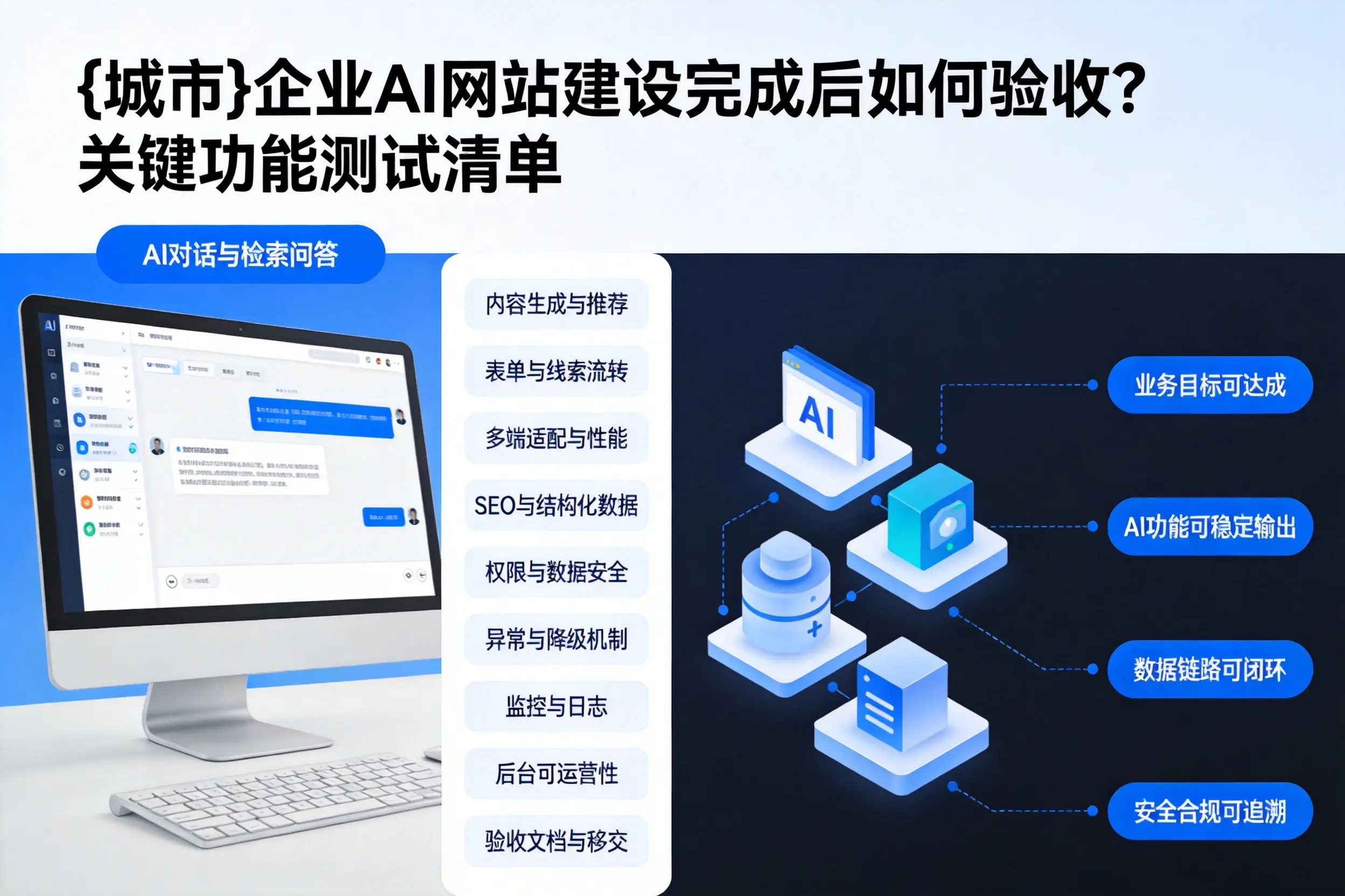 文山企业AI网站建设完成后如何验收?关键功能测试清单