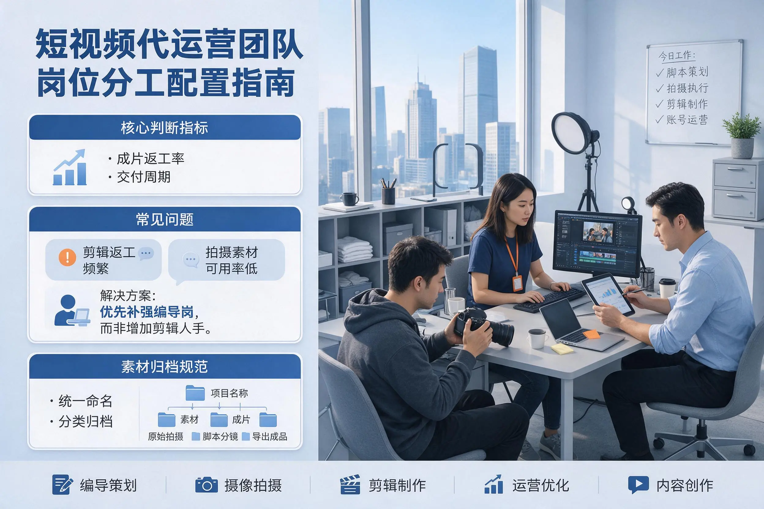 短视频代运营团队如何配置?文山企业岗位分工科普说明
