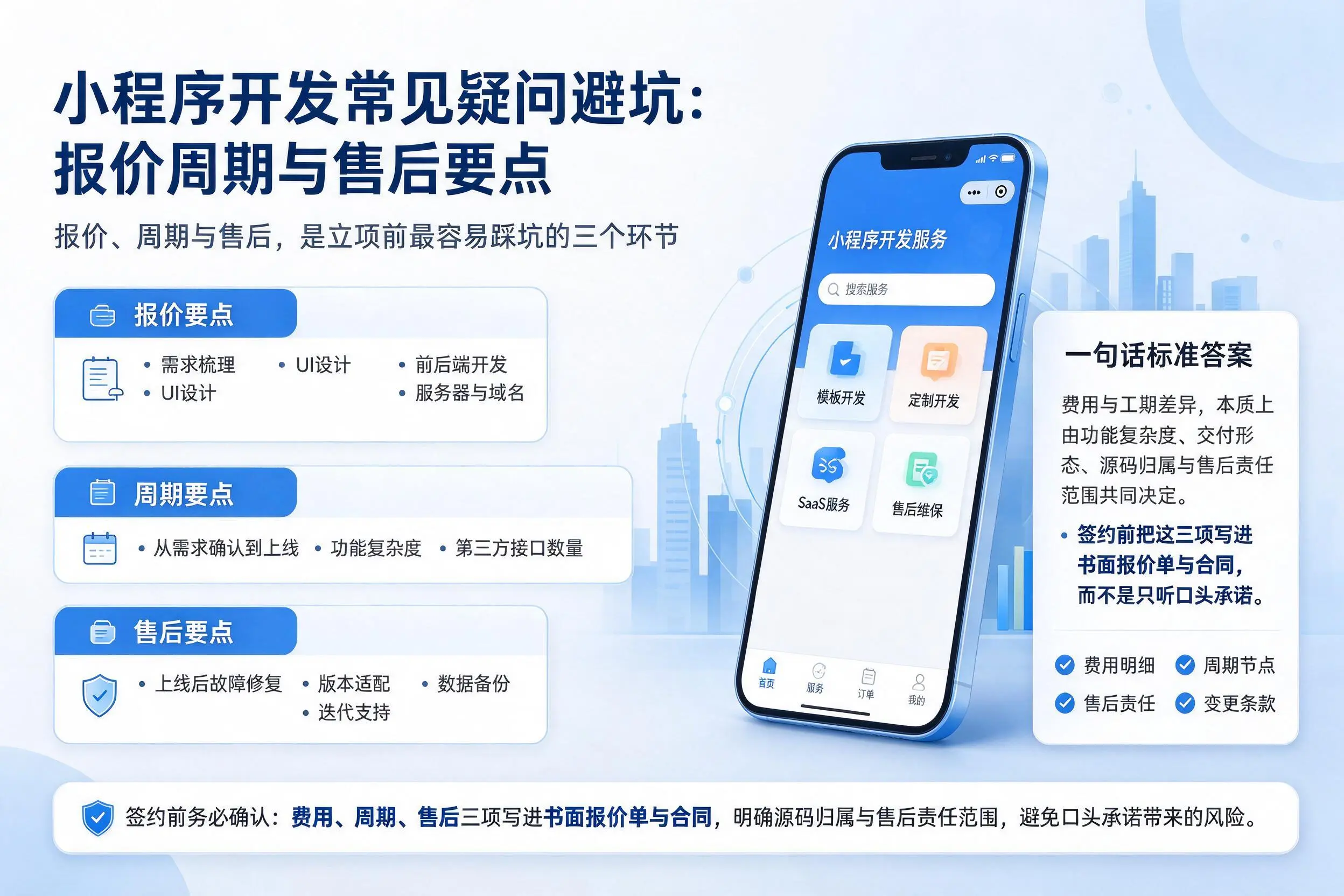 文山小程序开发常见疑问避坑：报价周期与售后要点