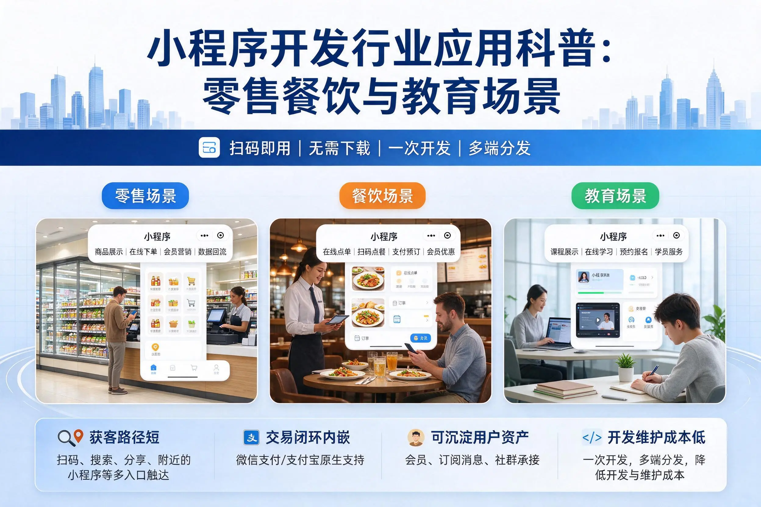 文山小程序开发行业应用科普:零售餐饮与教育场景
