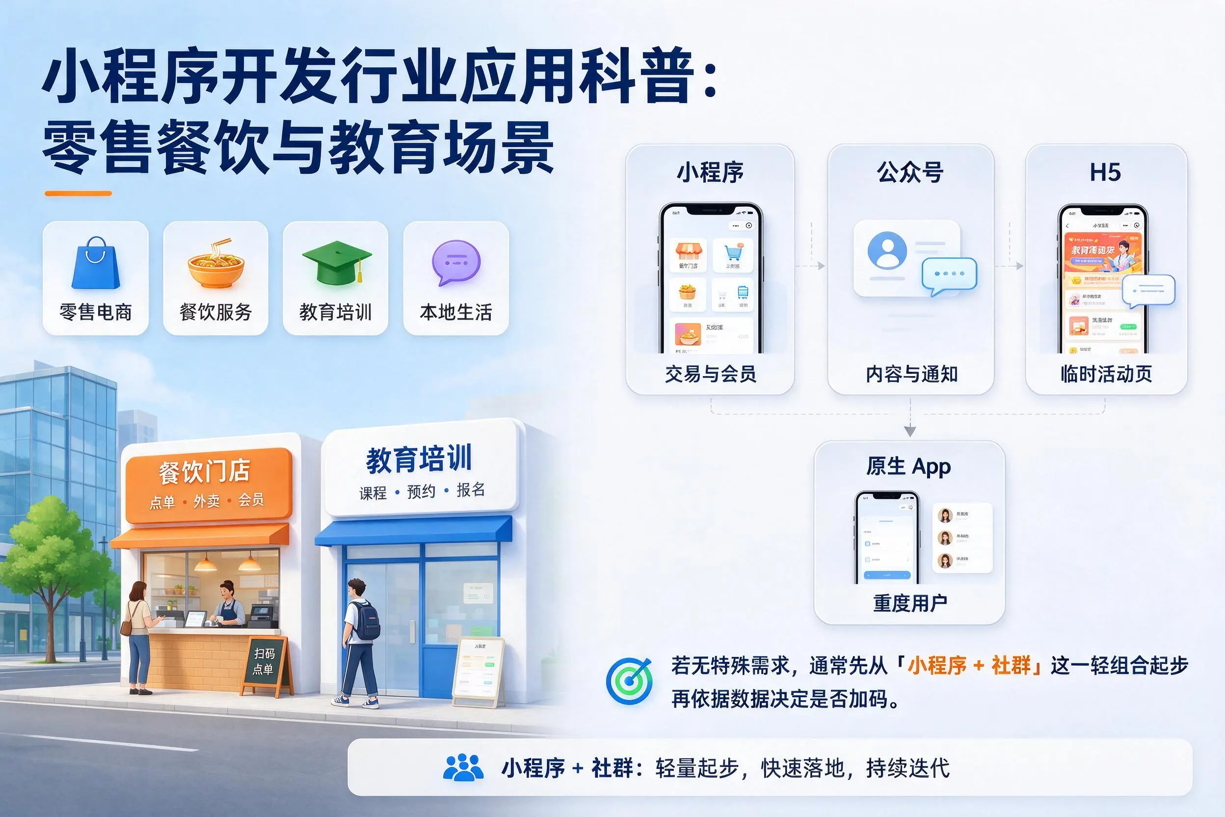 文山小程序开发行业应用科普:零售餐饮与教育场景