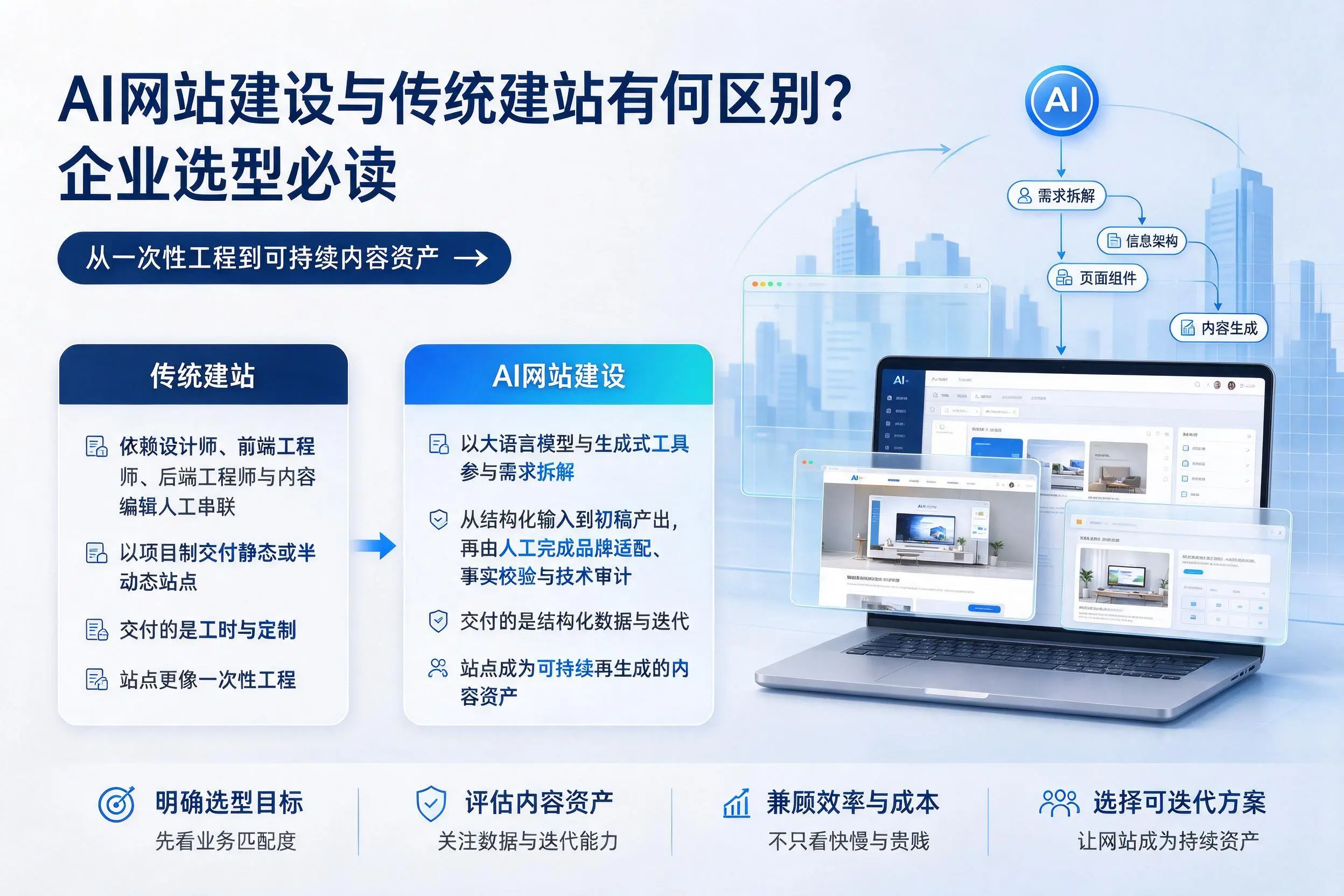 AI网站建设与传统建站有何区别?文山企业选型必读