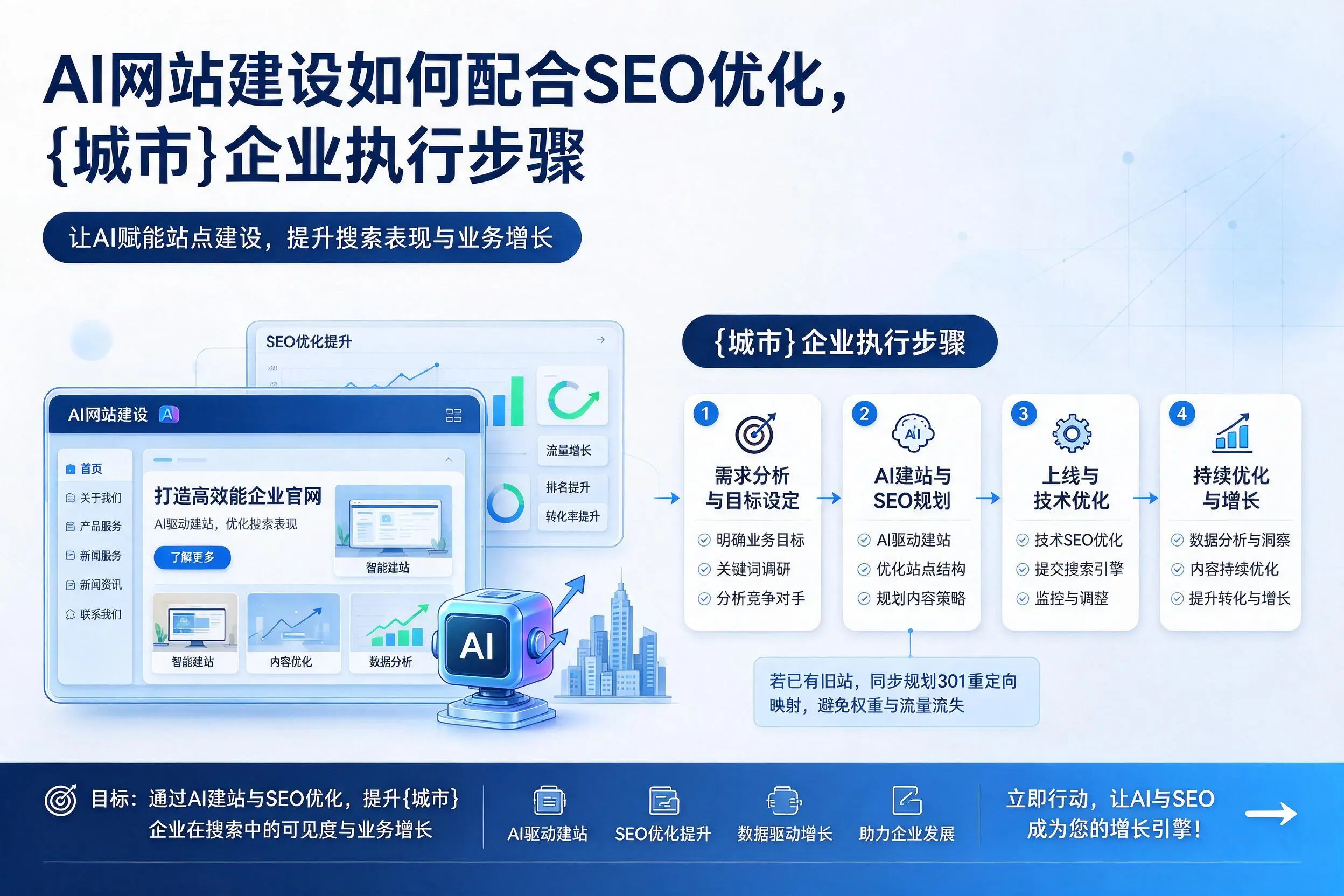 AI网站建设如何配合SEO优化，文山企业执行步骤