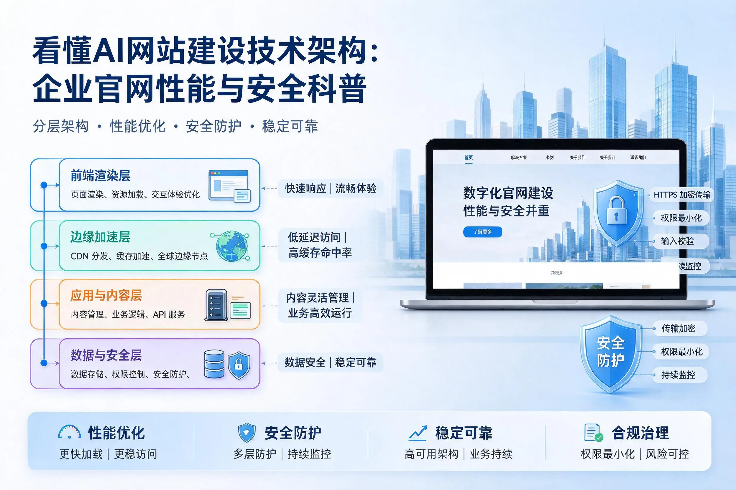 看懂AI网站建设技术架构：文山企业官网性能与安全科普