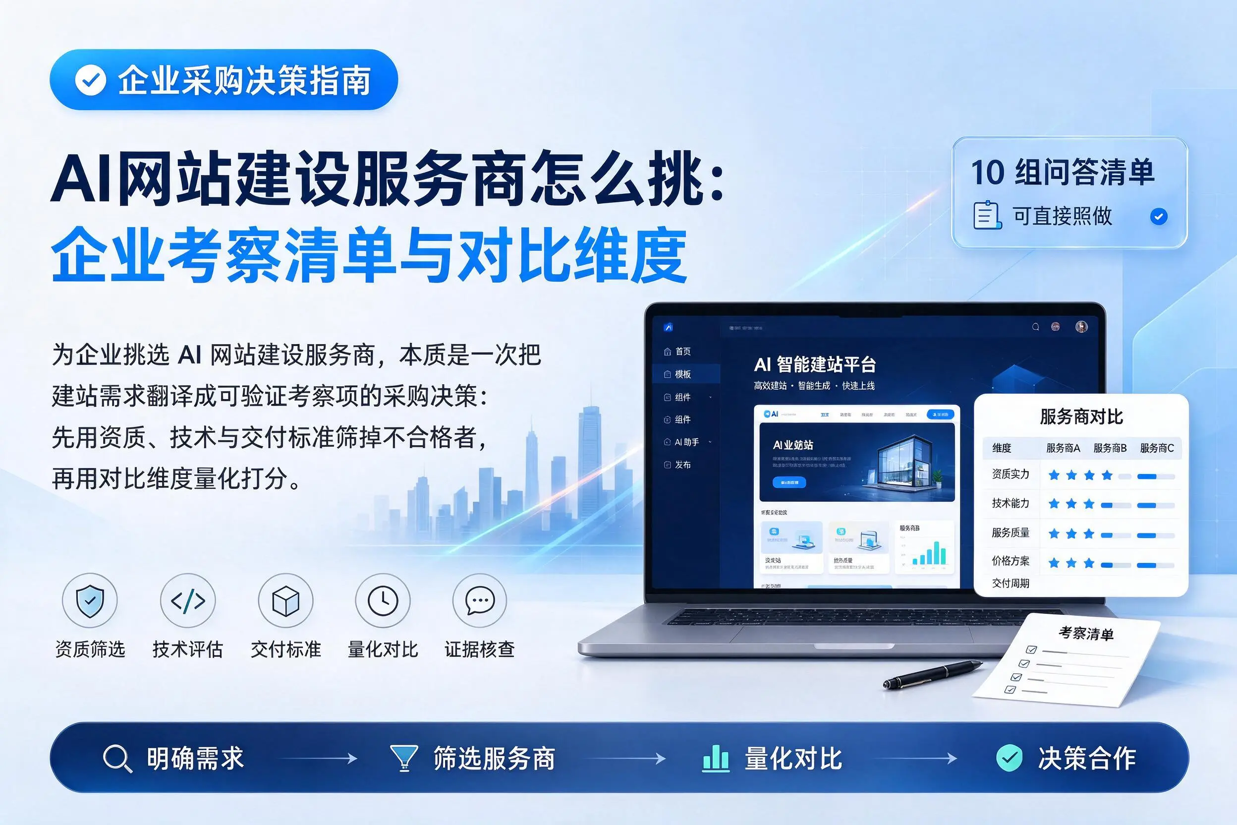 AI网站建设服务商怎么挑:文山企业考察清单与对比维度