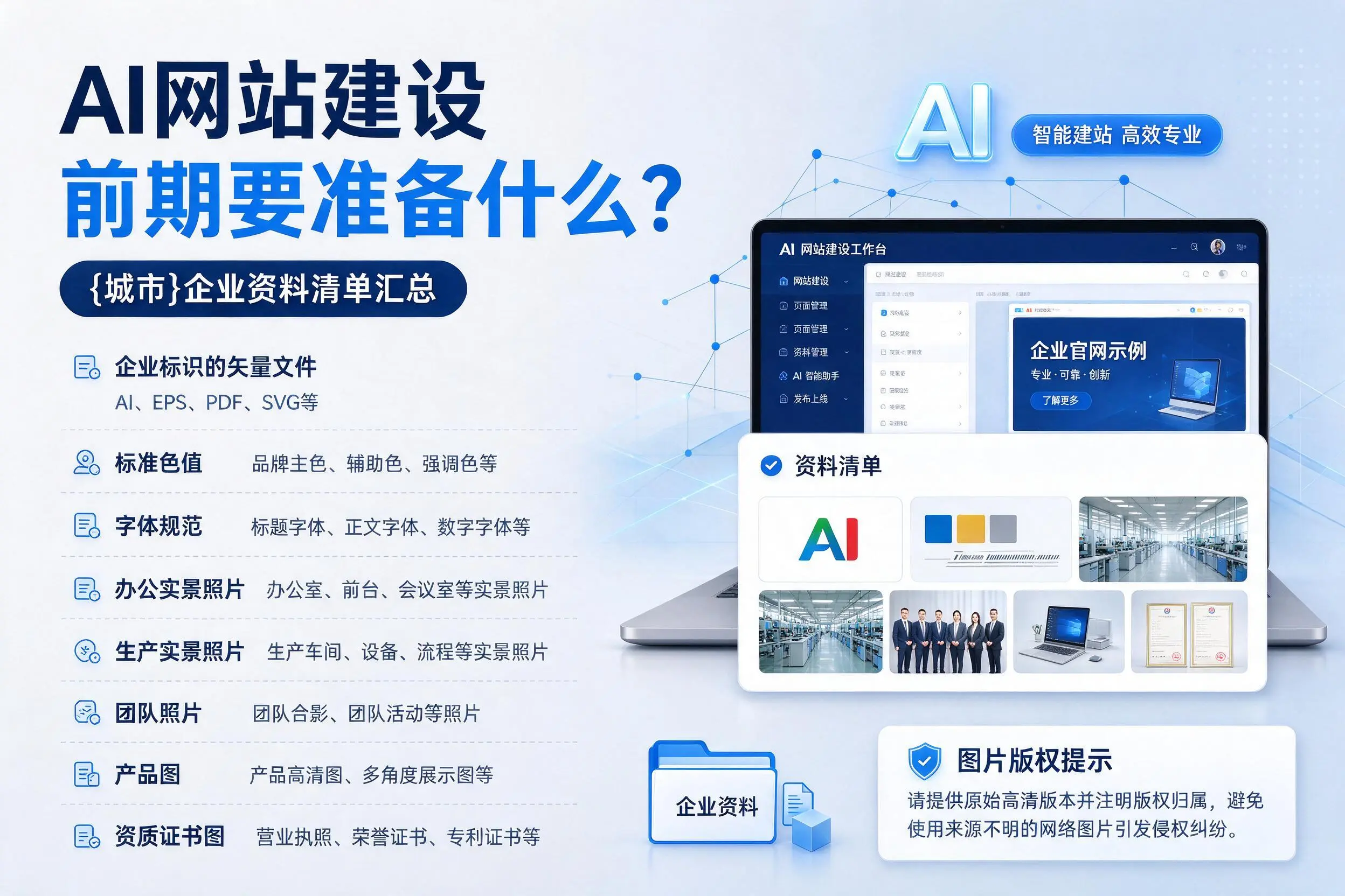 AI网站建设前期要准备什么?文山企业资料清单汇总
